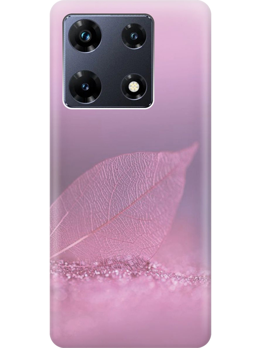 

Силиконовый чехол на Infinix Note 30 Pro с принтом "Листок в розовых блестках", Прозрачный;розовый;фиолетовый, 773942822
