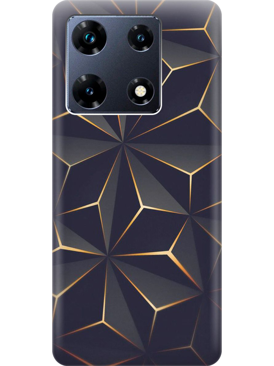 

Силиконовый чехол на Infinix Note 30 Pro с принтом "Графитовый узор", Прозрачный;оранжевый;черный, 773942831