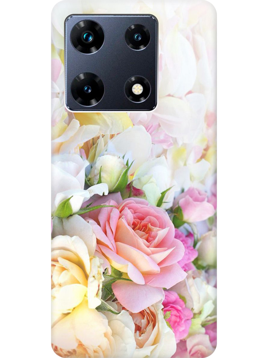 

Силиконовый чехол на Infinix Note 30 Pro с принтом "Нежные розы", Прозрачный;белый;желтый;розовый, 773942821