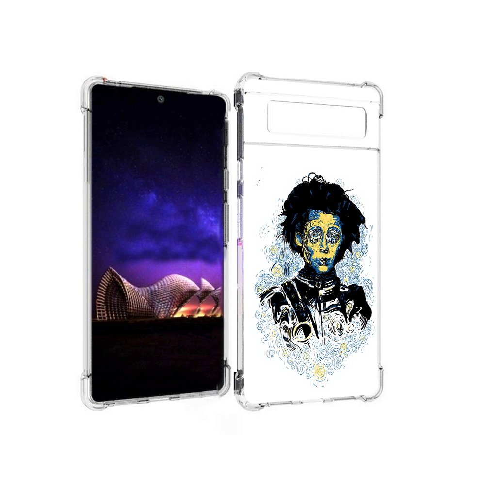 

Чехол MyPads Tocco для Google Pixel 6 парень черно-белый абстракция, Прозрачный, Tocco