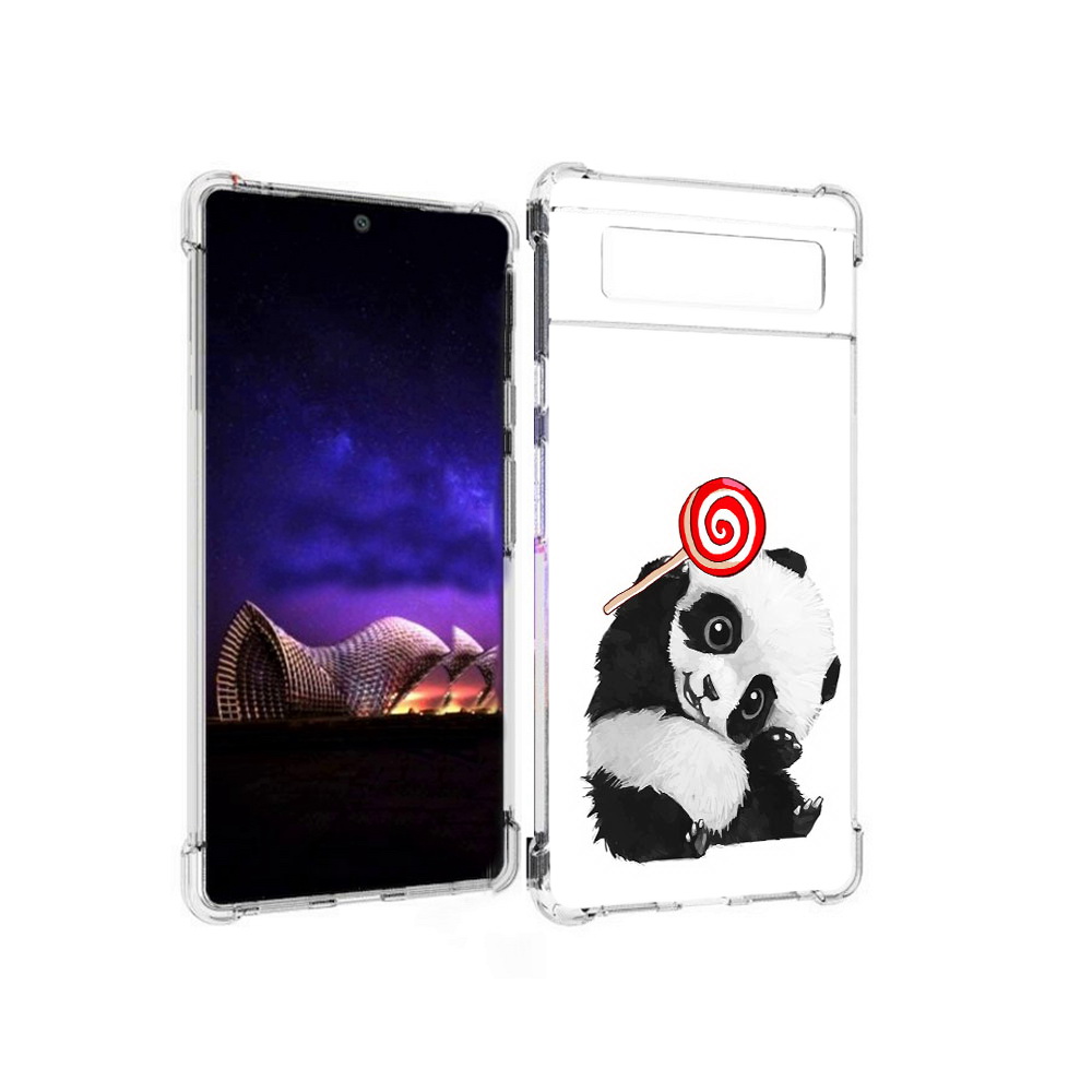 

Чехол MyPads Tocco для Google Pixel 6 панда с леденцом, Прозрачный, Tocco