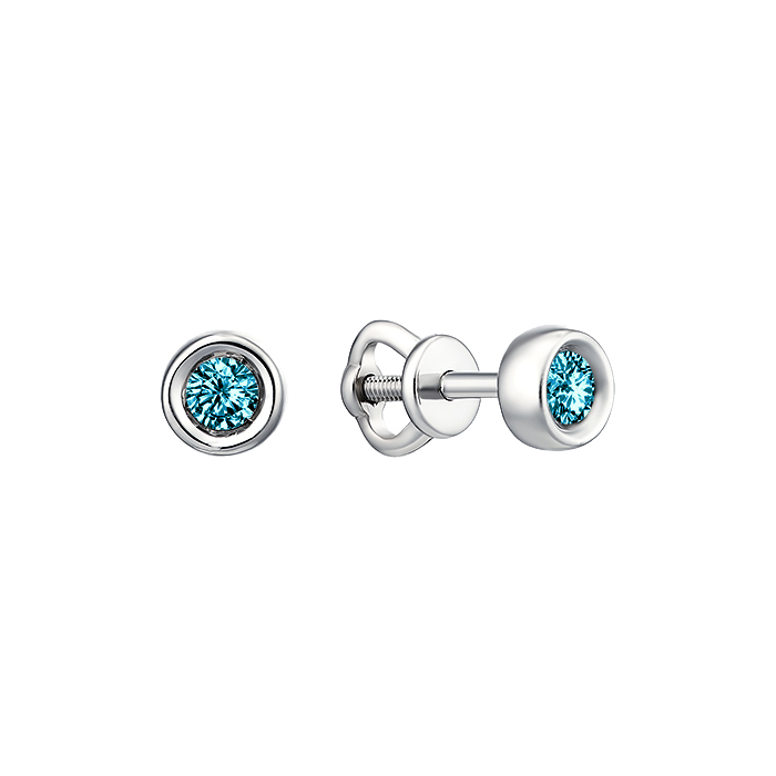 

Серьги-пусеты из белого золота с бриллиантом Империал S0370-240/4, S0370-240/4
