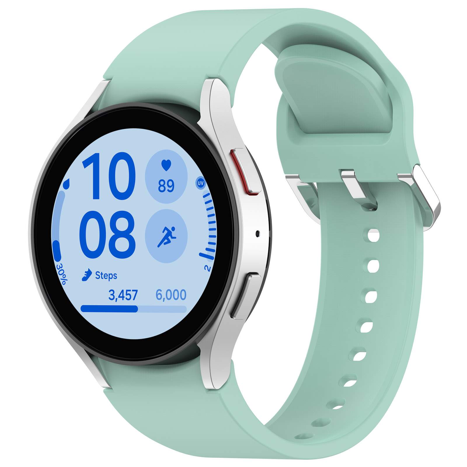 

Силиконовый ремешок для Samsung Galaxy Watch 7/FE/6 Classic, с серебристой застежкой, Бирюзовый, Силиконовый ремешок для Samsung Galaxy Watch 7 / FE / 6 Classic, с серебристой застежкой