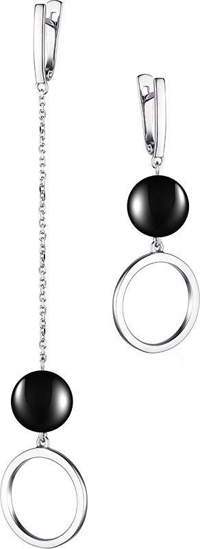 

Серьги из серебра с ониксом Dewi 901021518-dv, 901021518-dv