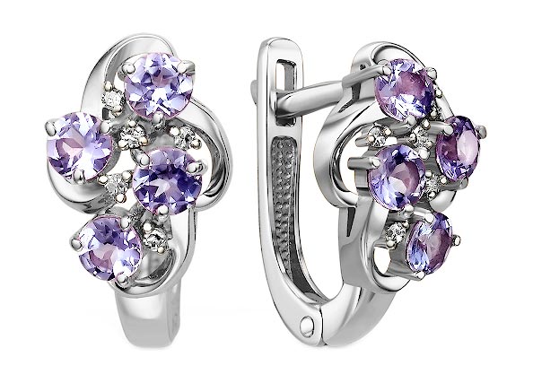 

Серьги из белого золота с танзанитом/бриллиантом Империал S1215-228, S1215-228