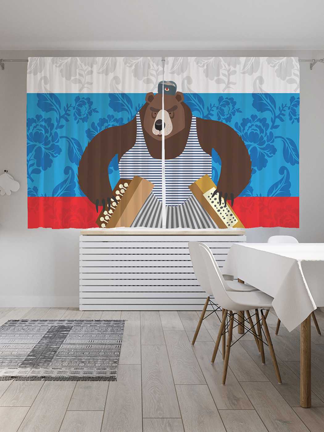 

Классические шторы JoyArty "Медведь-моряк", серия Oxford DeLux, 2 полотна 145x180 см, Медведь-моряк