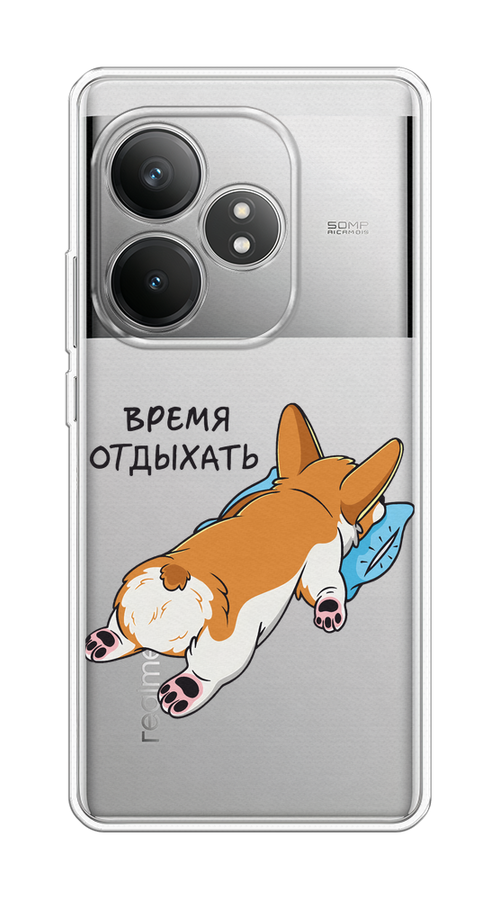 

Чехол Case Place на Realme GT 6T "Корги отдыхает", Черный;коричневый;голубой, 2517550-1