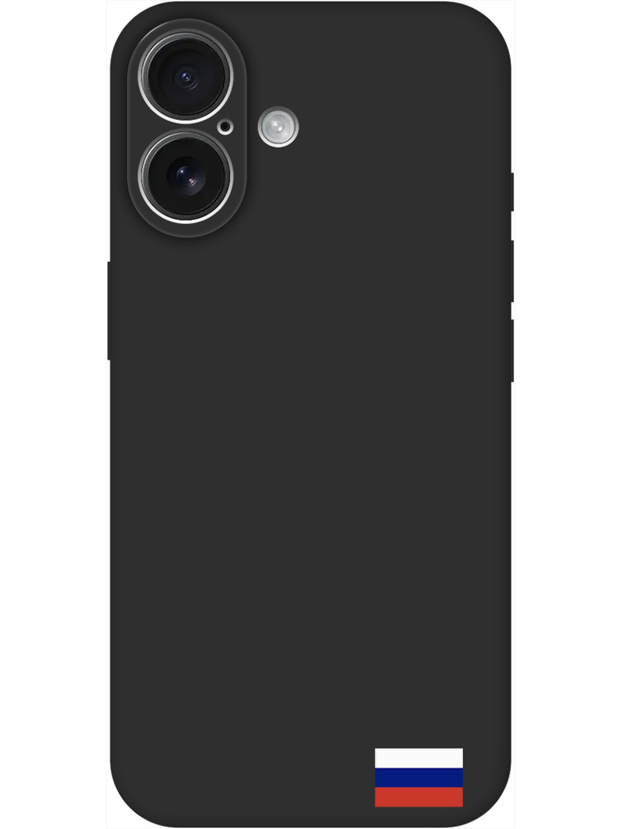 

Силиконовый чехол на Apple iPhone 16 с принтом "Флаг РФ" матовый черный, Черный;белый;красный;синий, 785196581