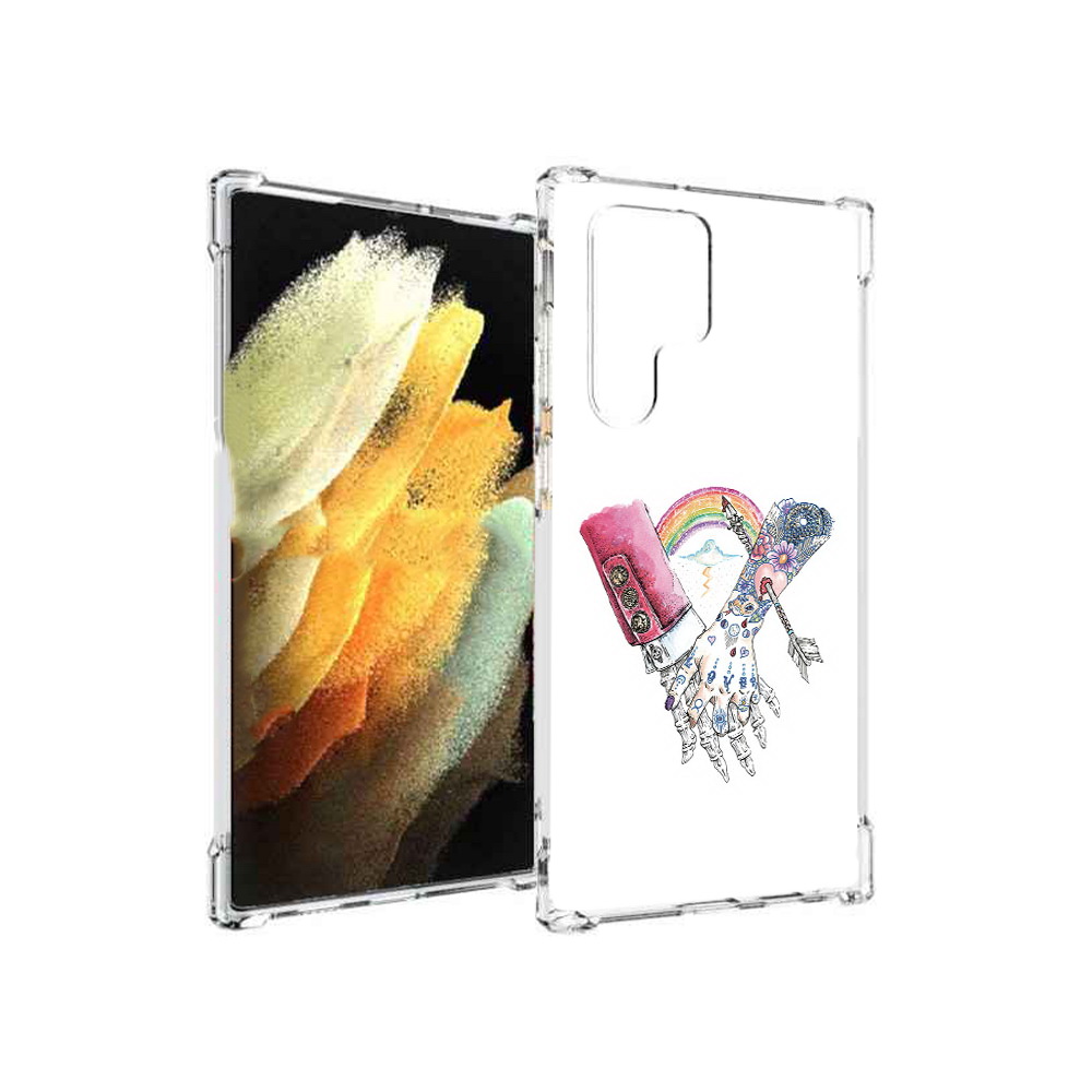 Чехол MyPads Tocco для Samsung Galaxy S22 Ultra абстракция руки в татуировках