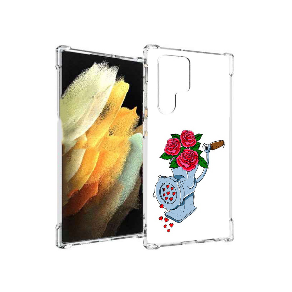 

Чехол MyPads Tocco для Samsung Galaxy S22 Ultra Цветочные сердца (PT172602.555.199), Прозрачный, Tocco