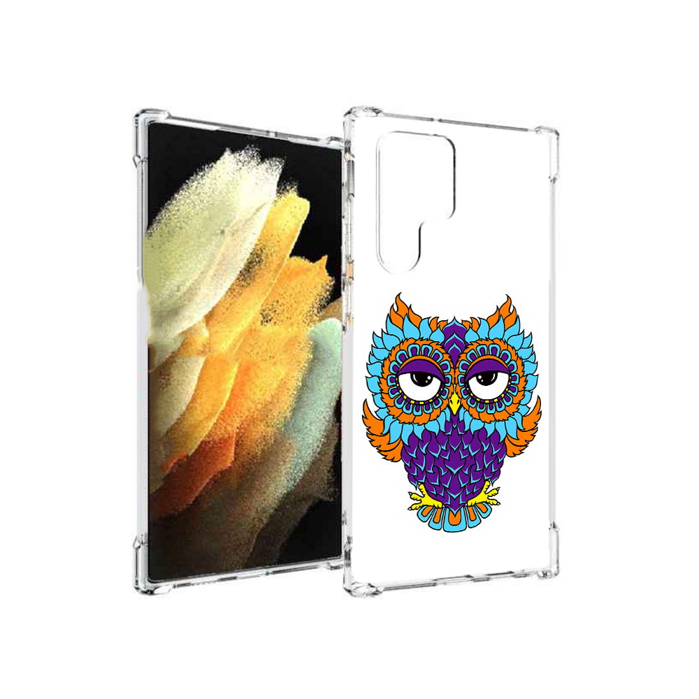 

Чехол MyPads Tocco для Samsung Galaxy S22 Ultra Цветная сова (PT172602.555.198), Прозрачный, Tocco