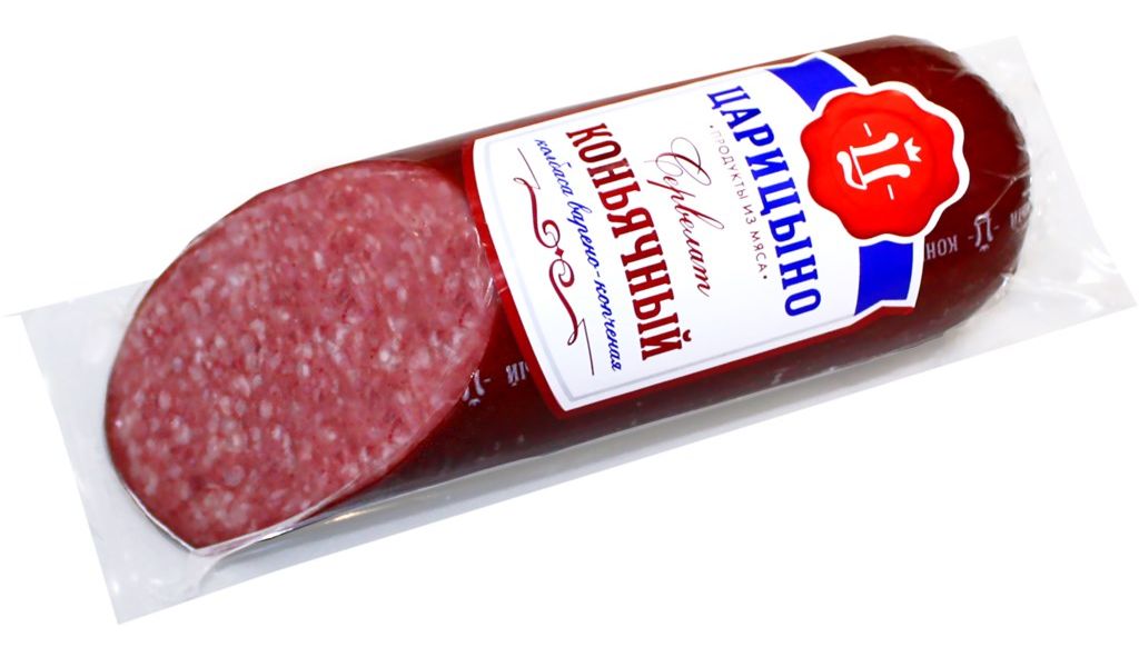 

Колбаса варено-копченая Царицыно Сервелат Коньячный