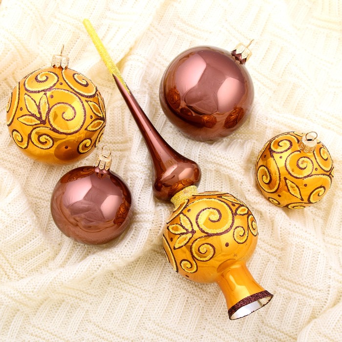 

Набор елочных игрушек Ивушка, 5 шт., микс