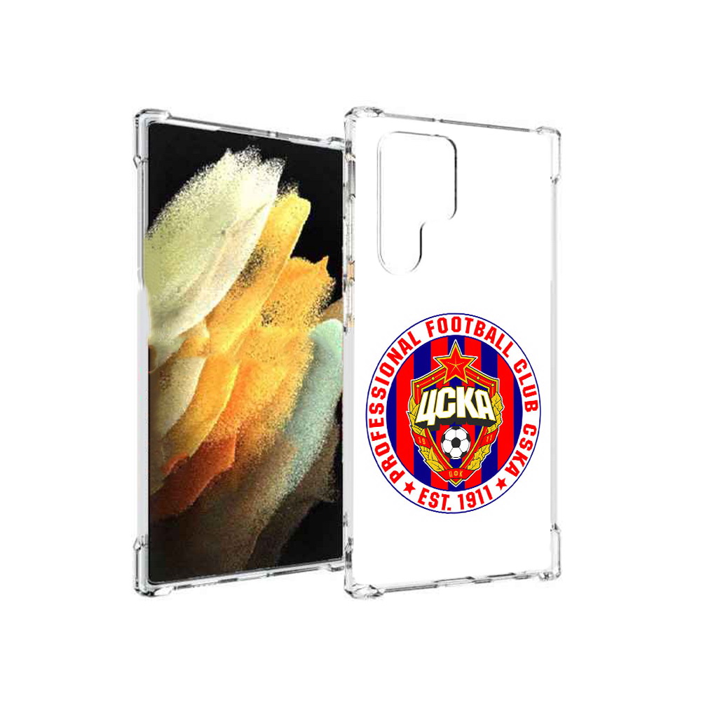 

Чехол MyPads Tocco для Samsung Galaxy S22 Ultra ФК ЦСК логотип (PT172602.555.178), Прозрачный, Tocco