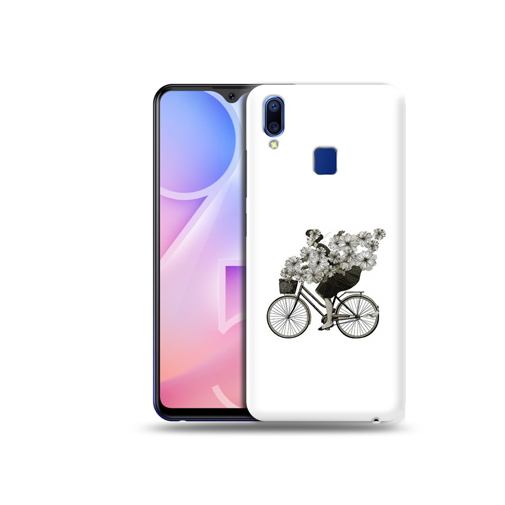 Чехол MyPads Tocco для Vivo Y95 девушка на велосипеде с цветами (PT122996.436.307)