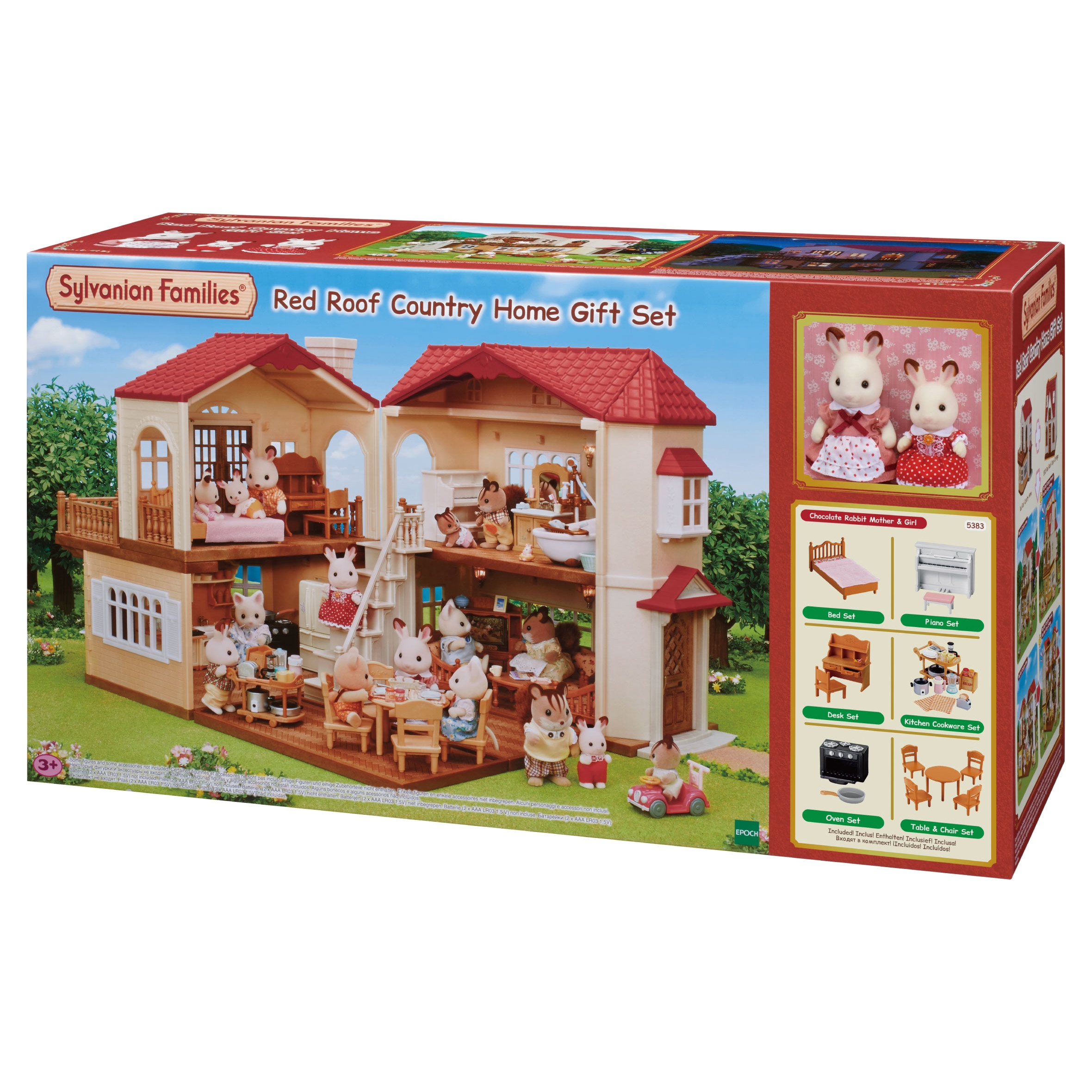 Игровой набор Sylvanian Families Большой дом со светом с Шоколадными кроликами 5383,  - купить со скидкой