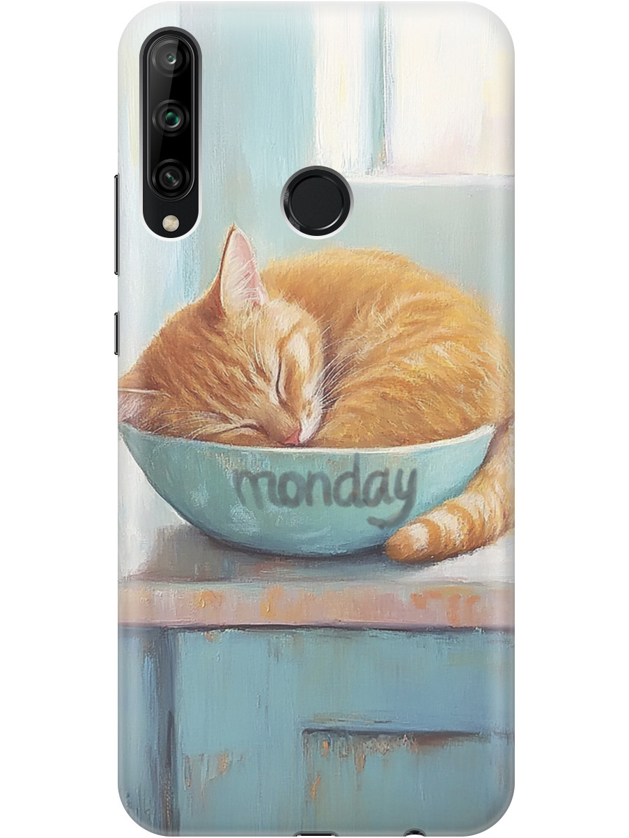 

Силиконовый чехол на Honor 9C, Huawei P40 Lite E с принтом "Понедельник", Прозрачный;голубой;желтый, 722946212