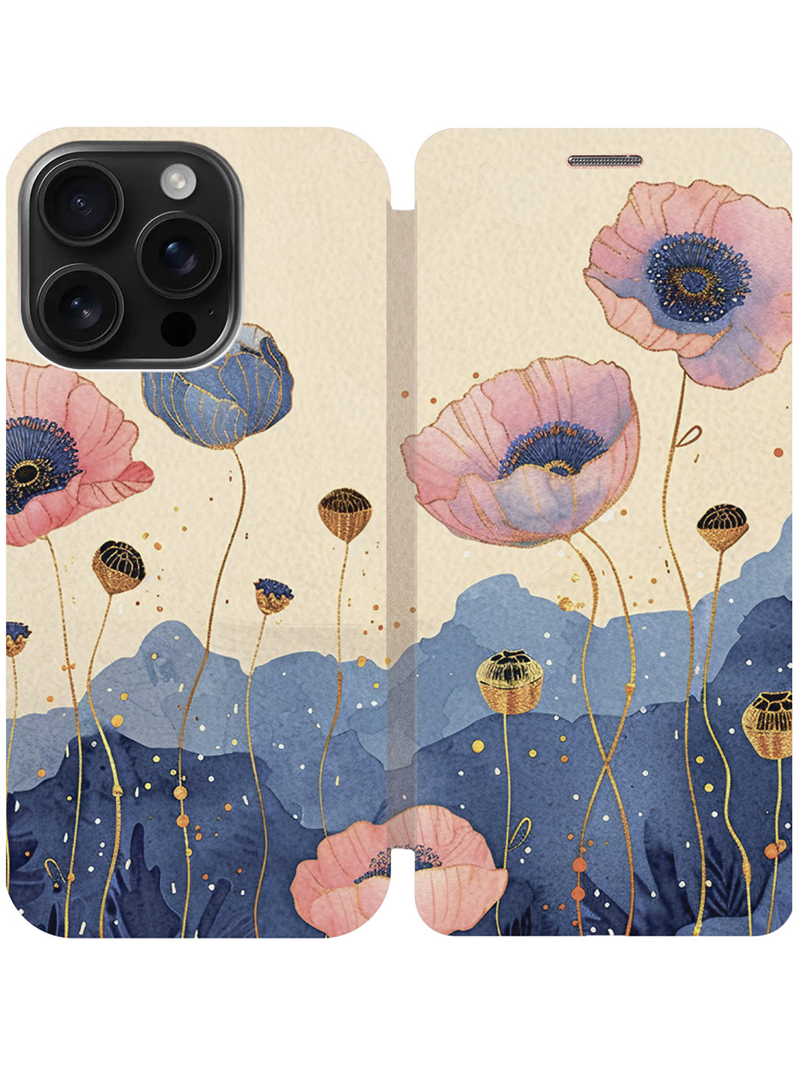 

Чехол-книжка на Apple iPhone 16 Pro с принтом "Восхитительные цветочки" золотой, Золотистый;бежевый;розовый;синий, 785197722