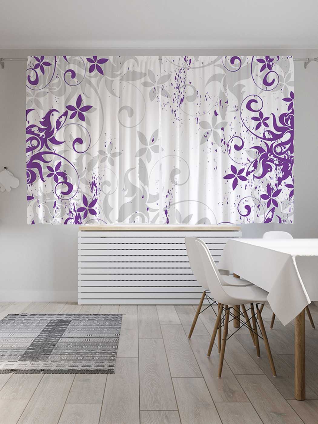 

Классические шторы JoyArty "Цветочный узор", серия Oxford DeLux, 2 полотна 145x180 см, Цветочный узор