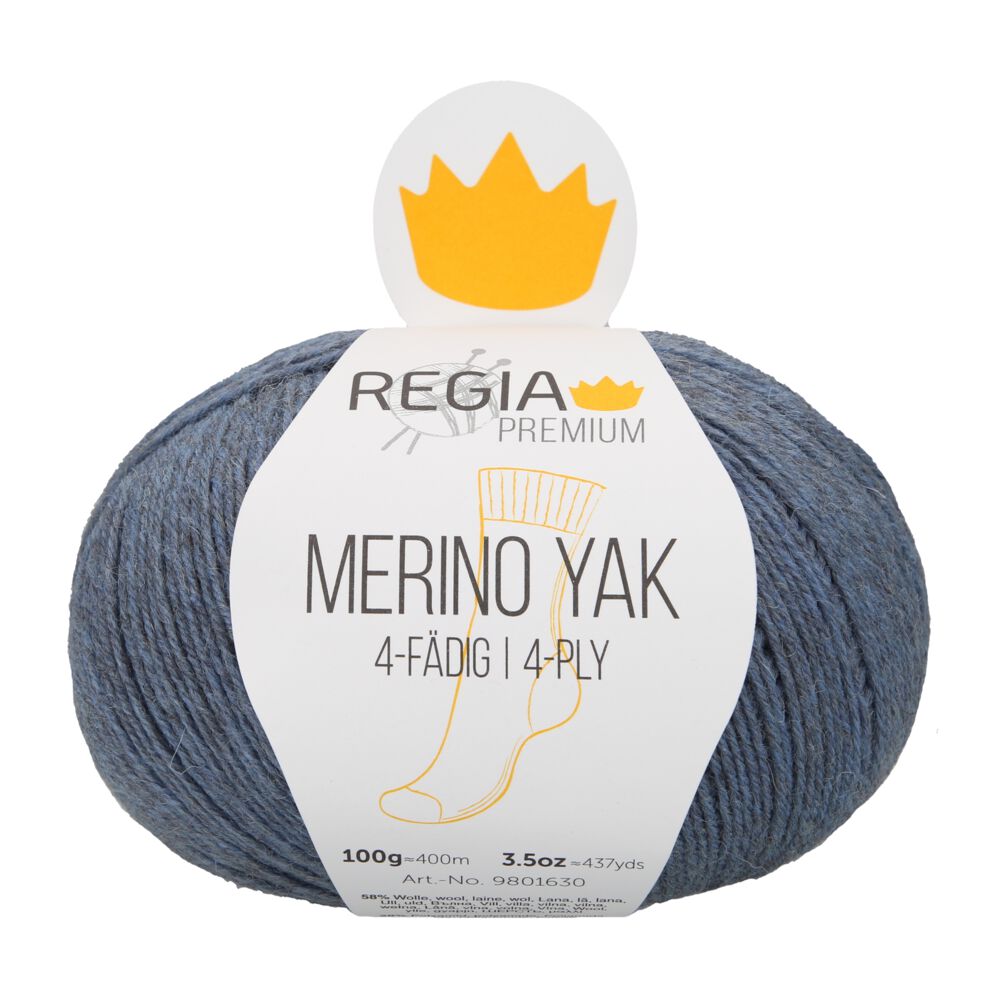 Пряжа Schachenmayr Regia Premium Merino Yak, 100 г, 400 м, 07523 jeans meliert