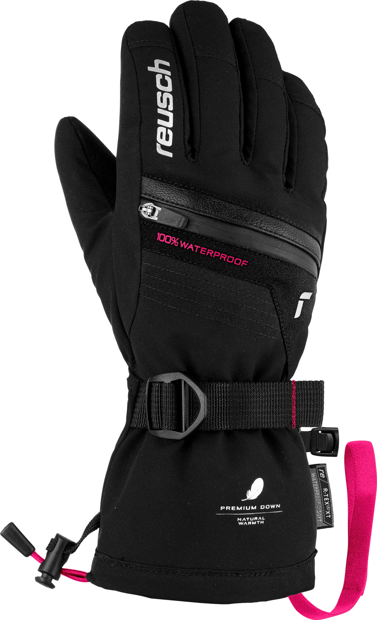 Перчатки Горнолыжные Reusch Lando R-Tex Xt Junior Black/Pink Glo (Inch (Дюйм):5,5)