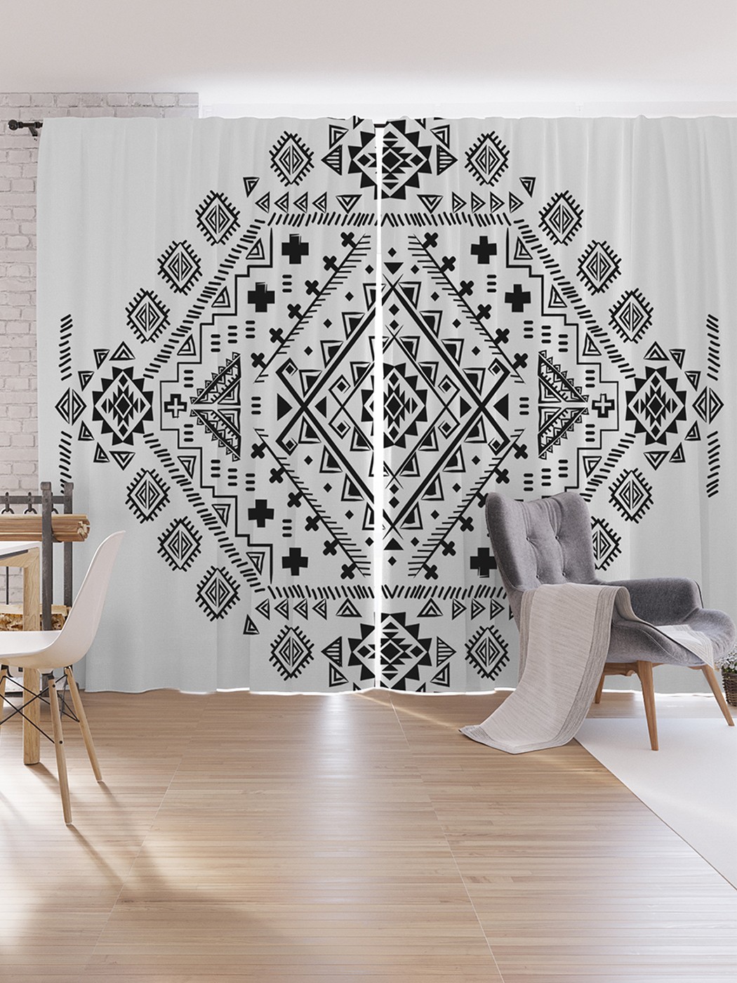 

Шторы под лён JoyArty "Узор из древности", серия Oxford DeLux, 340х265 см, Узор из древности