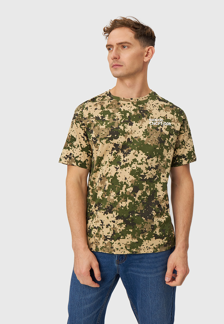 

Футболка мужская Modis M212M00315O530M08 хаки XXL, M212M00315O530M08