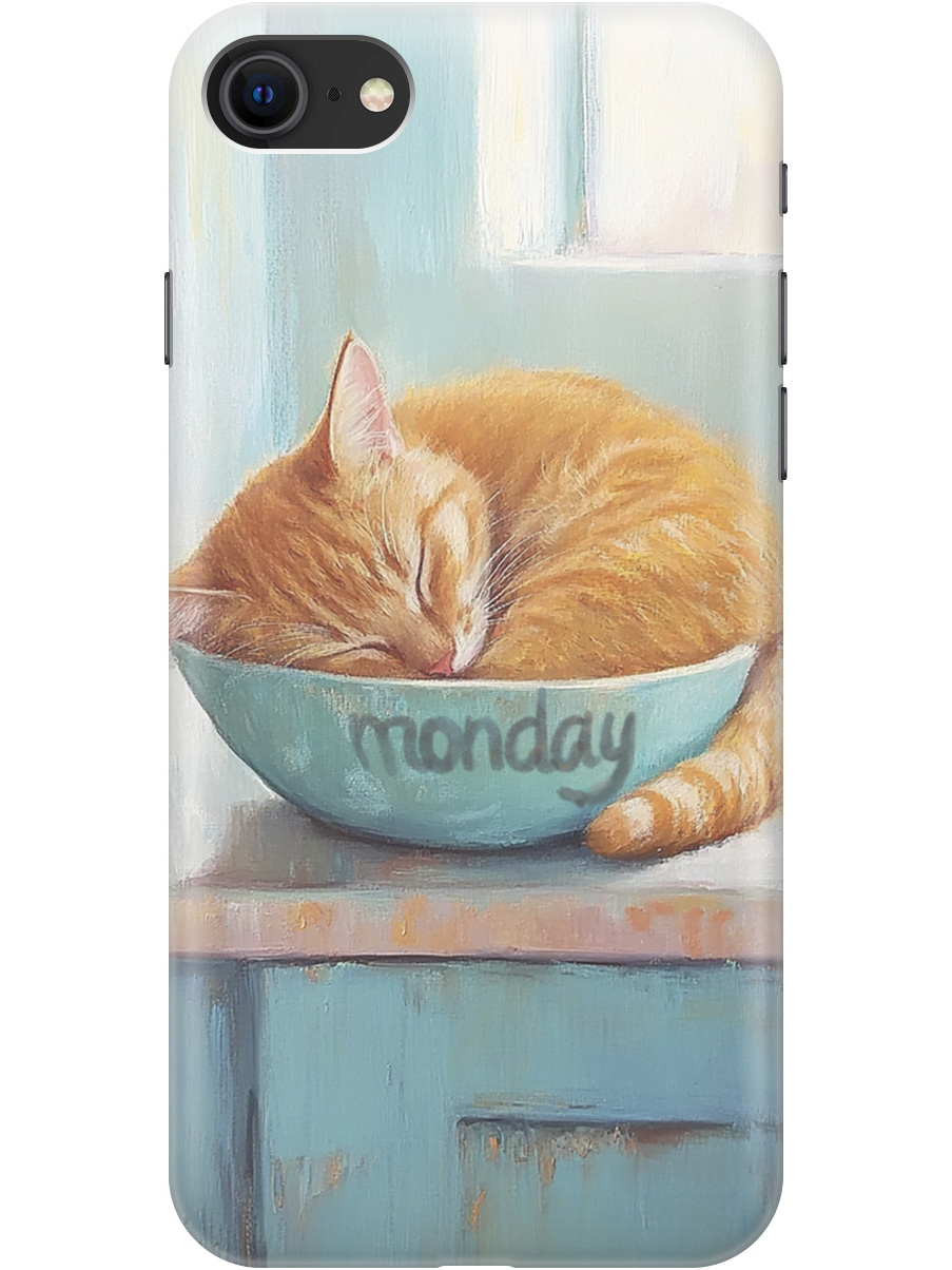 

Силиконовый чехол на Apple iPhone SE (2022)/SE (2020)/8/7 с принтом "Понедельник", Прозрачный;голубой;желтый, 713043212