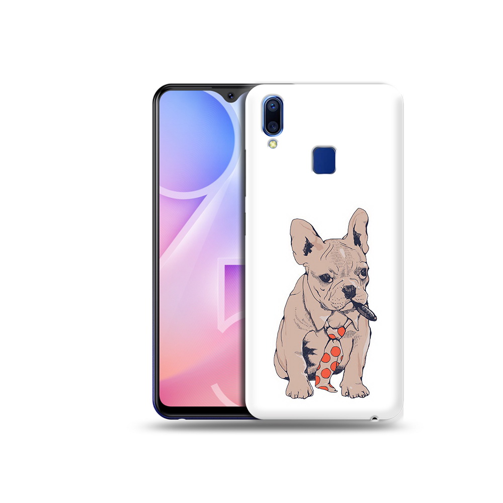 

Чехол MyPads Tocco для Vivo Y95 бульдог с сигарой (PT122996.436.250), Прозрачный, Tocco