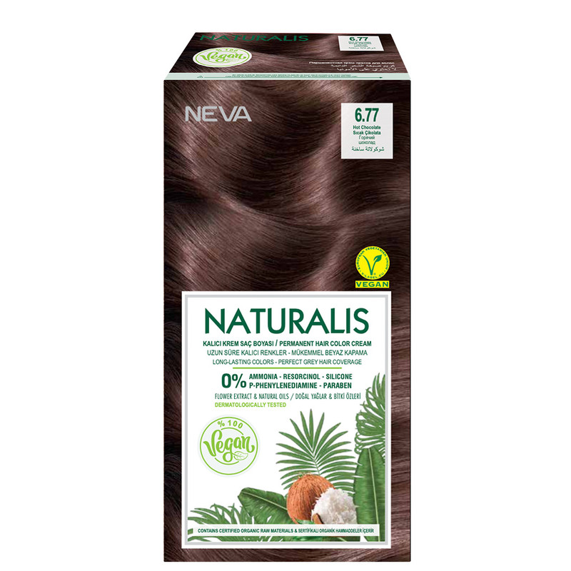 Крем-краска для волос Neva Naturalis Vegan Стойкая 6.77 Горячий шоколад перманентный крем краситель для волос expert color 8022033103505 6 7 светлый шоколад 100 мл