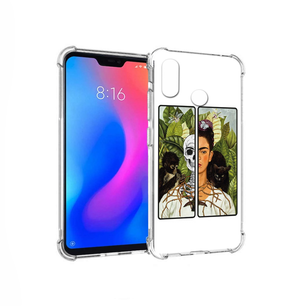 Чехол MyPads Tocco для Xiaomi Redmi 6 Pro сдвоенная картинка девушка скелет