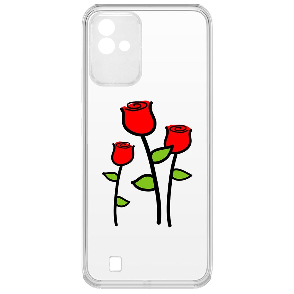 

Чехол-накладка Krutoff Clear Case Розочки для Realme Narzo 50i