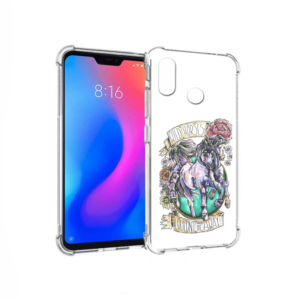 Чехол MyPads Tocco для Xiaomi Redmi 6 Pro рисунок коней в цветах (PT113887.306.582)