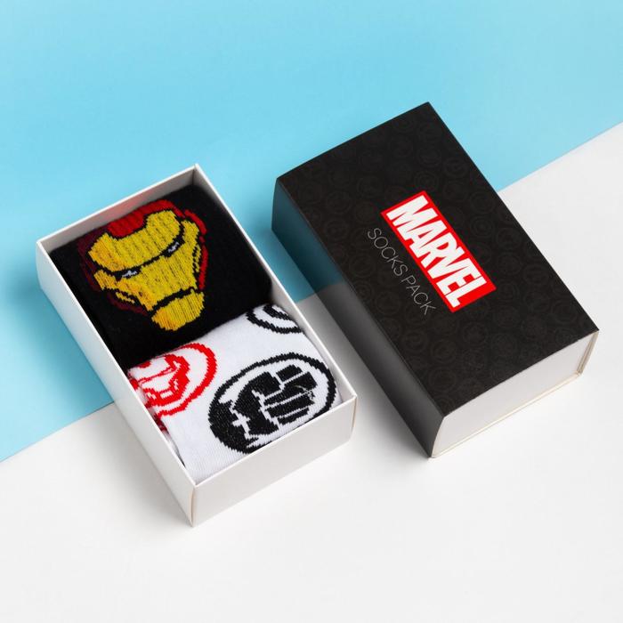 

KAFTAN Набор носков "MARVEL", Мстители, 2 пары, 22-24 см, Черный;белый, 6854820