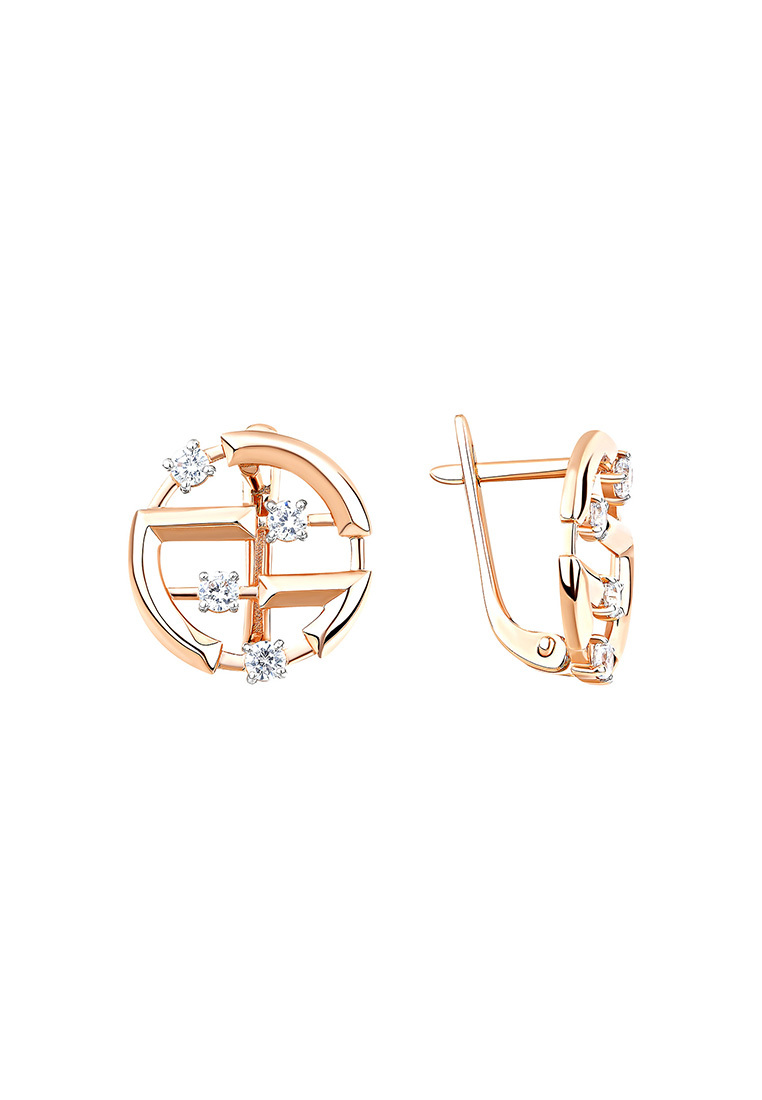 

Серьги из желтого золота с фианитом Kari Jewelry СЛ-402495, СЛ-402495