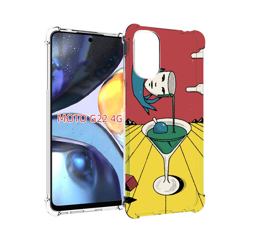 

Чехол MyPads необычный напиток для Motorola Moto G22 4G, Прозрачный, Tocco