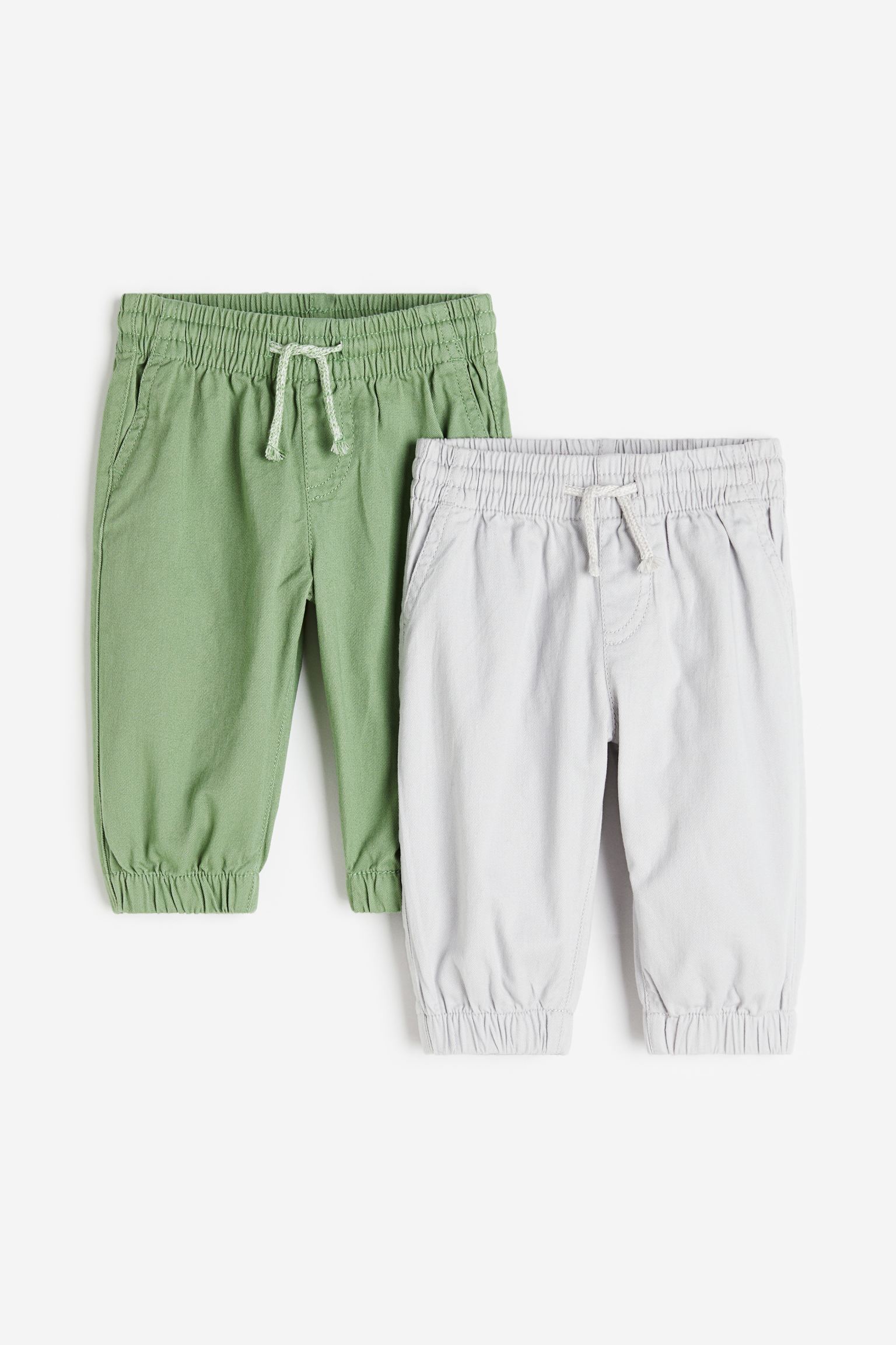 2 шт. джоггеров H&M для мальчиков 68 Зеленый/Светло-серый (доставка из-за рубежа)