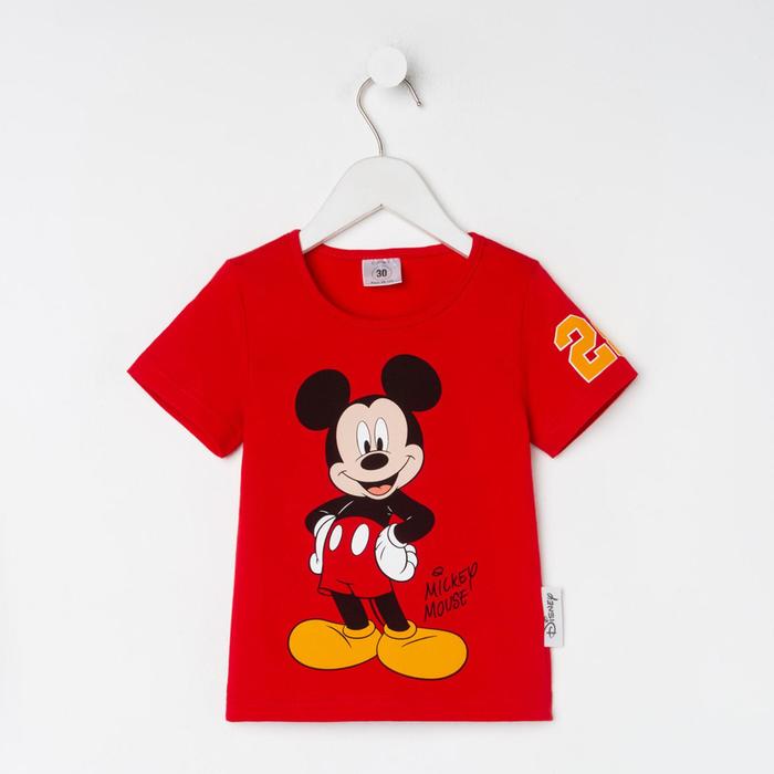 

Футболка детская Mickey Микки Маус, рост 86-92, красный