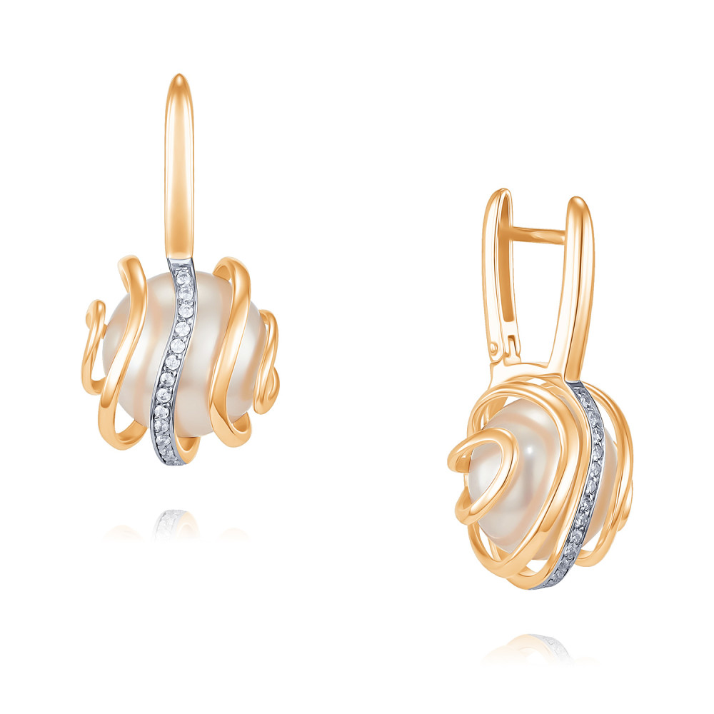 

Серьги из красного золота ADAMAS 24040938/01-А50Д-727, жемчуг культивированный/фианит, 24040938/01-А50Д-727