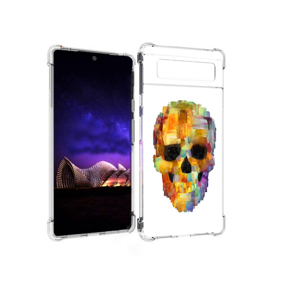 

Чехол MyPads Tocco для Google Pixel 6 нарисованный череп, Прозрачный, Tocco