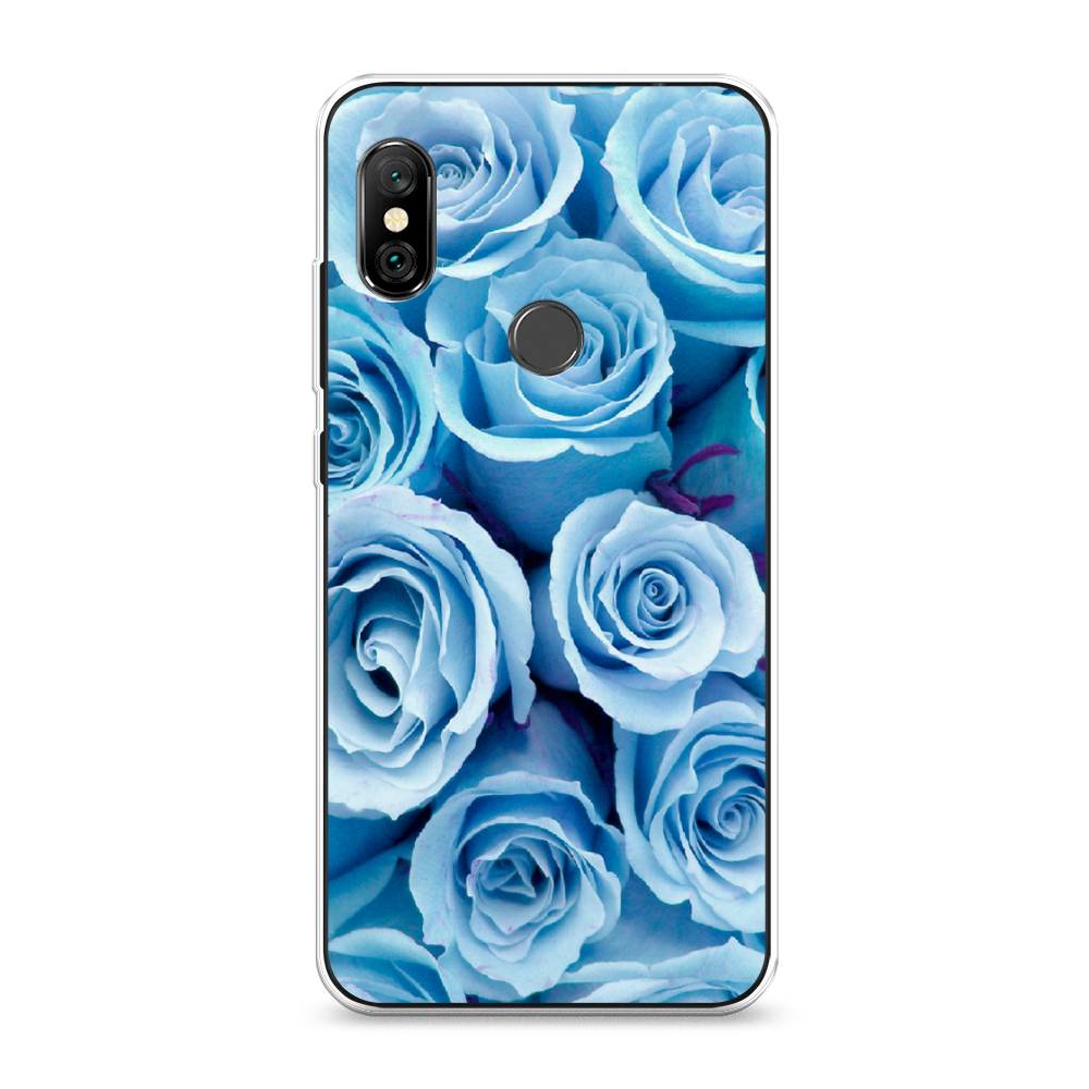 фото Силиконовый чехол "лазурные розы" на xiaomi redmi note 6 pro awog