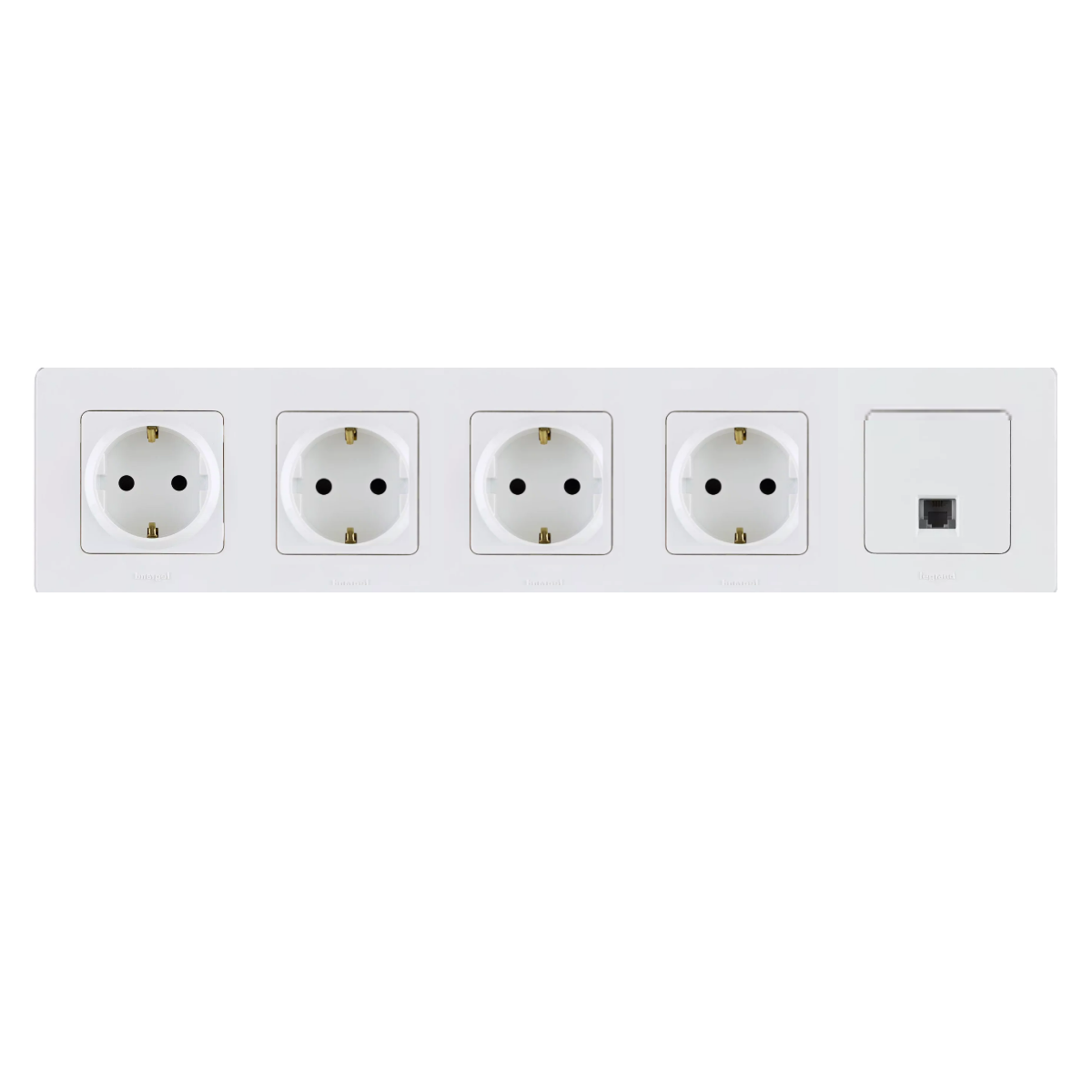 

Розетка Legrand Inspiria 4шт + интернет розетка Rj45 1шт + рамка 1шт, 673720+673825+673970, Белый