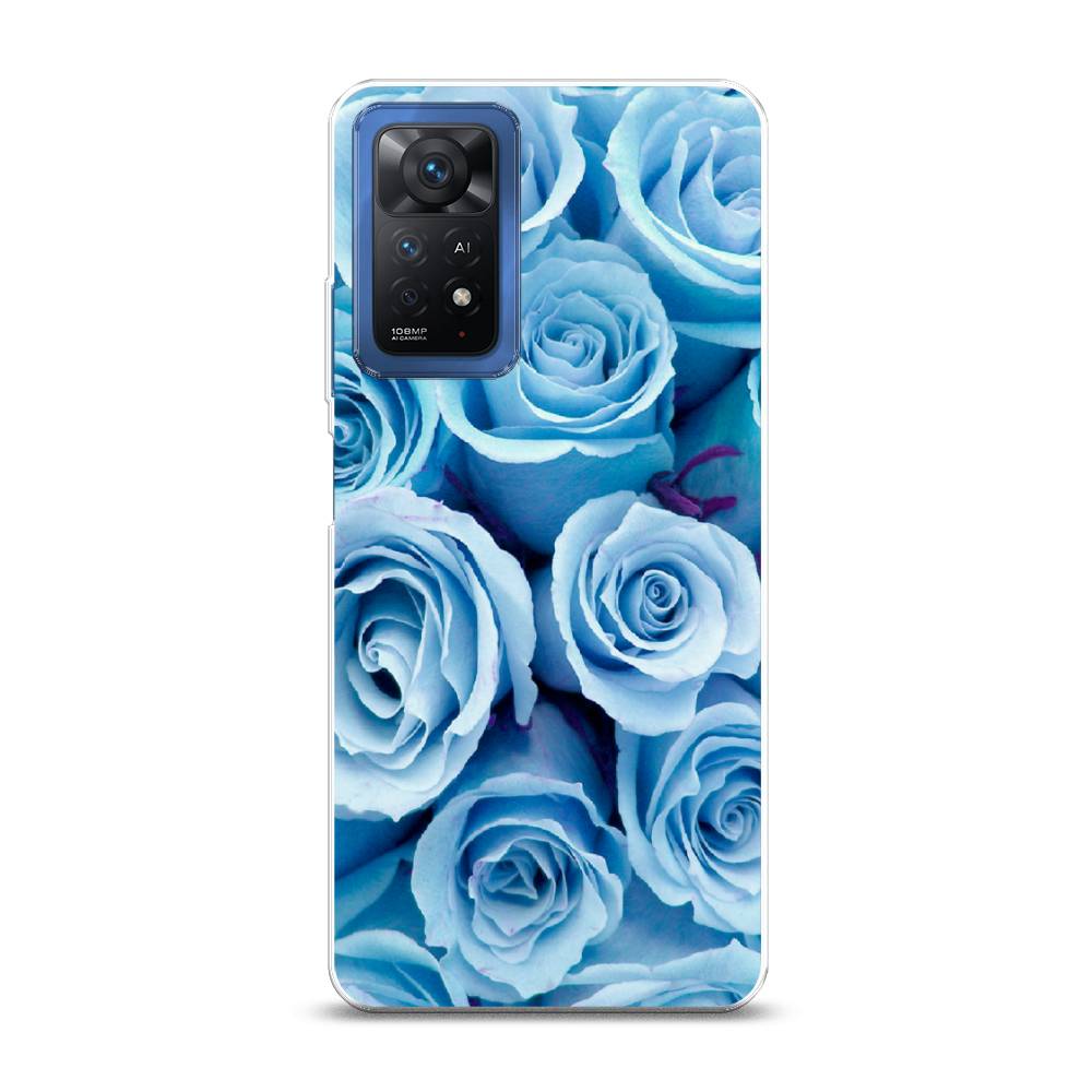 фото Силиконовый чехол "лазурные розы" на xiaomi redmi note 11e pro awog