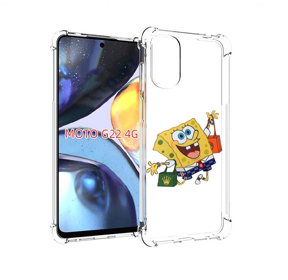 

Чехол MyPads модный-спанч-боб для Motorola Moto G22 4G, Прозрачный, Tocco