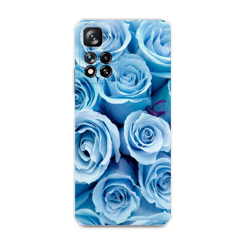 фото Силиконовый чехол "лазурные розы" на xiaomi redmi note 11 pro plus awog
