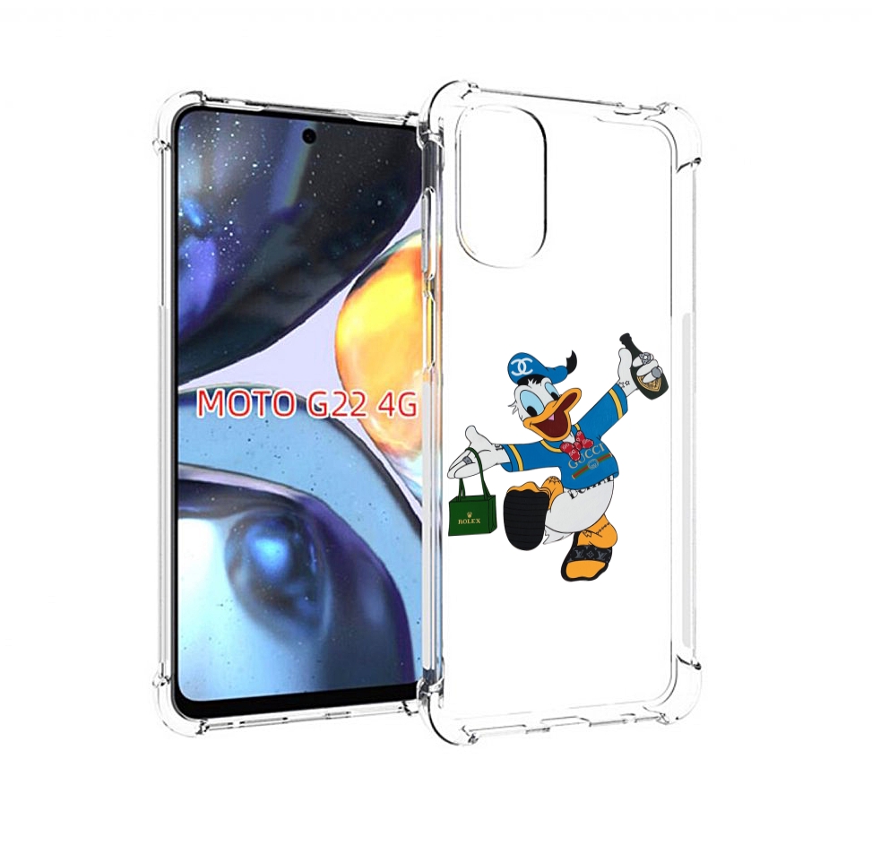 

Чехол MyPads модный-дональд-дак для Motorola Moto G22 4G, Прозрачный, Tocco
