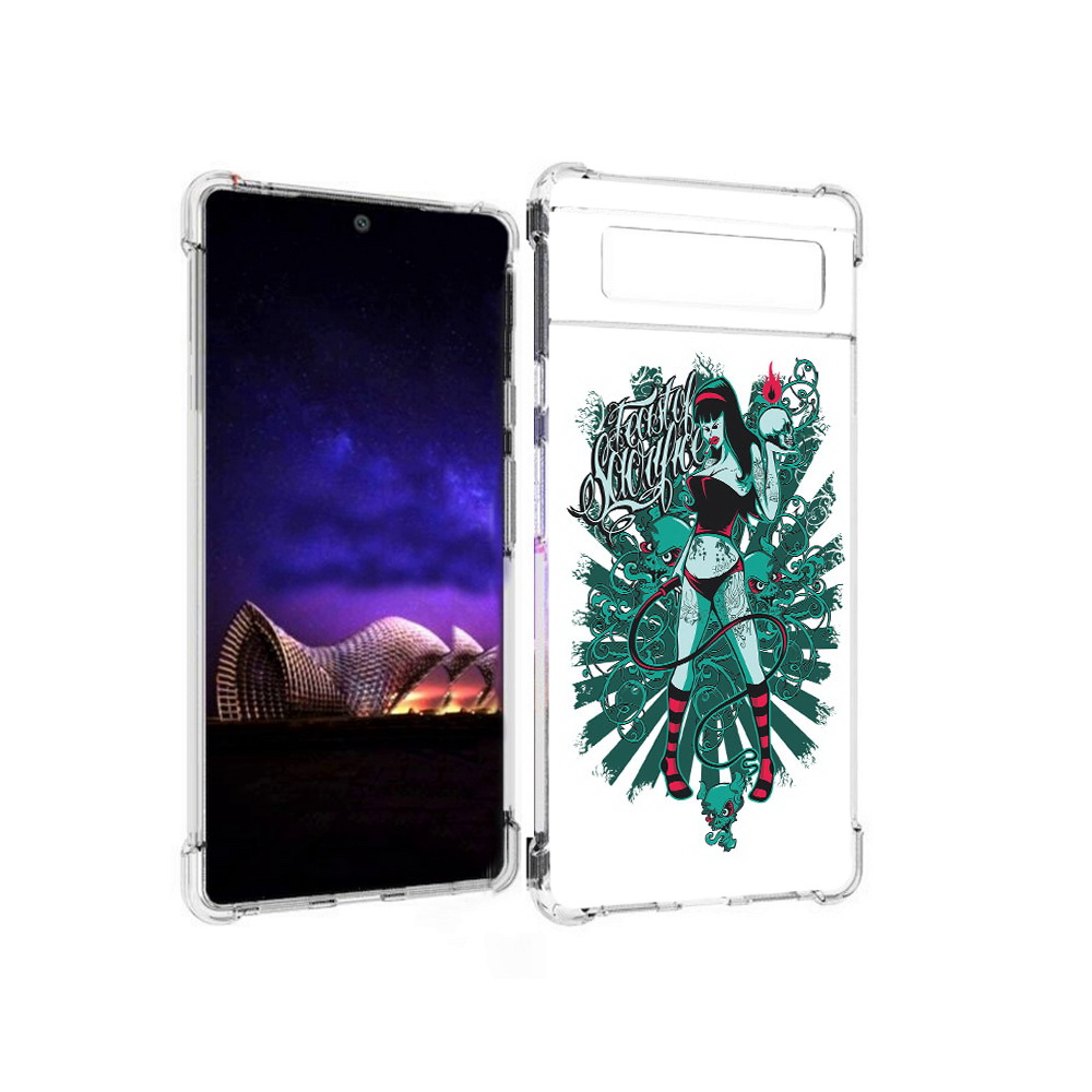 

Чехол MyPads Tocco для Google Pixel 6 нарисованная девушка в татуировках, Прозрачный, Tocco
