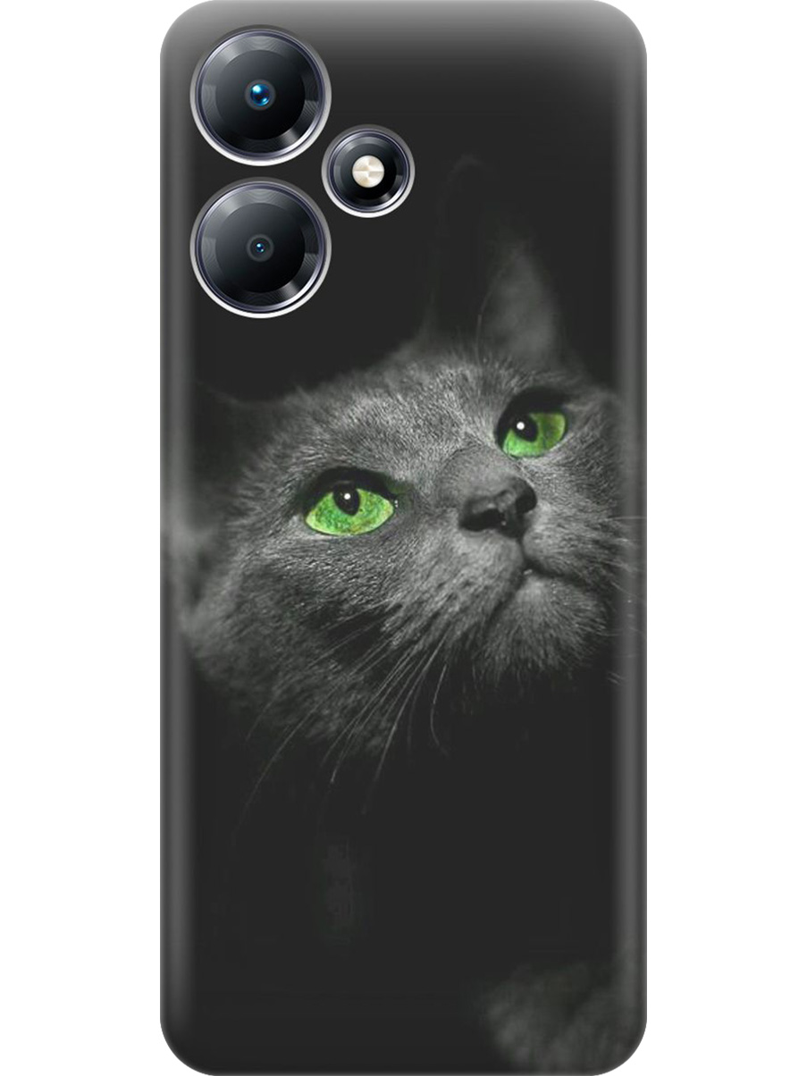 

Силиконовый чехол на Infinix Hot 30 Play с принтом "Зеленоглазая кошка", Прозрачный;зеленый;серый;черный, 773941011