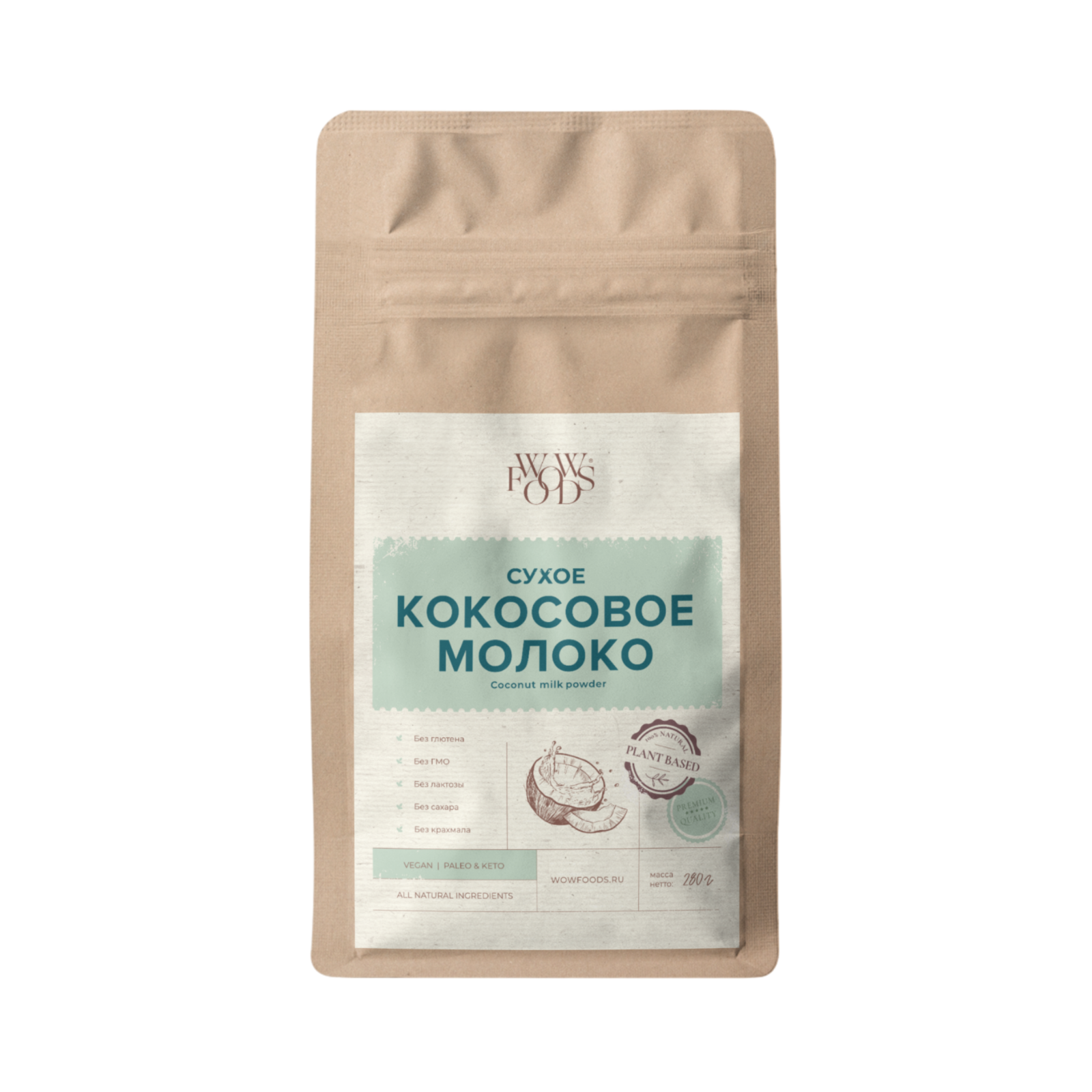 фото Сухое кокосовое молоко wowfoods веган, 280 г