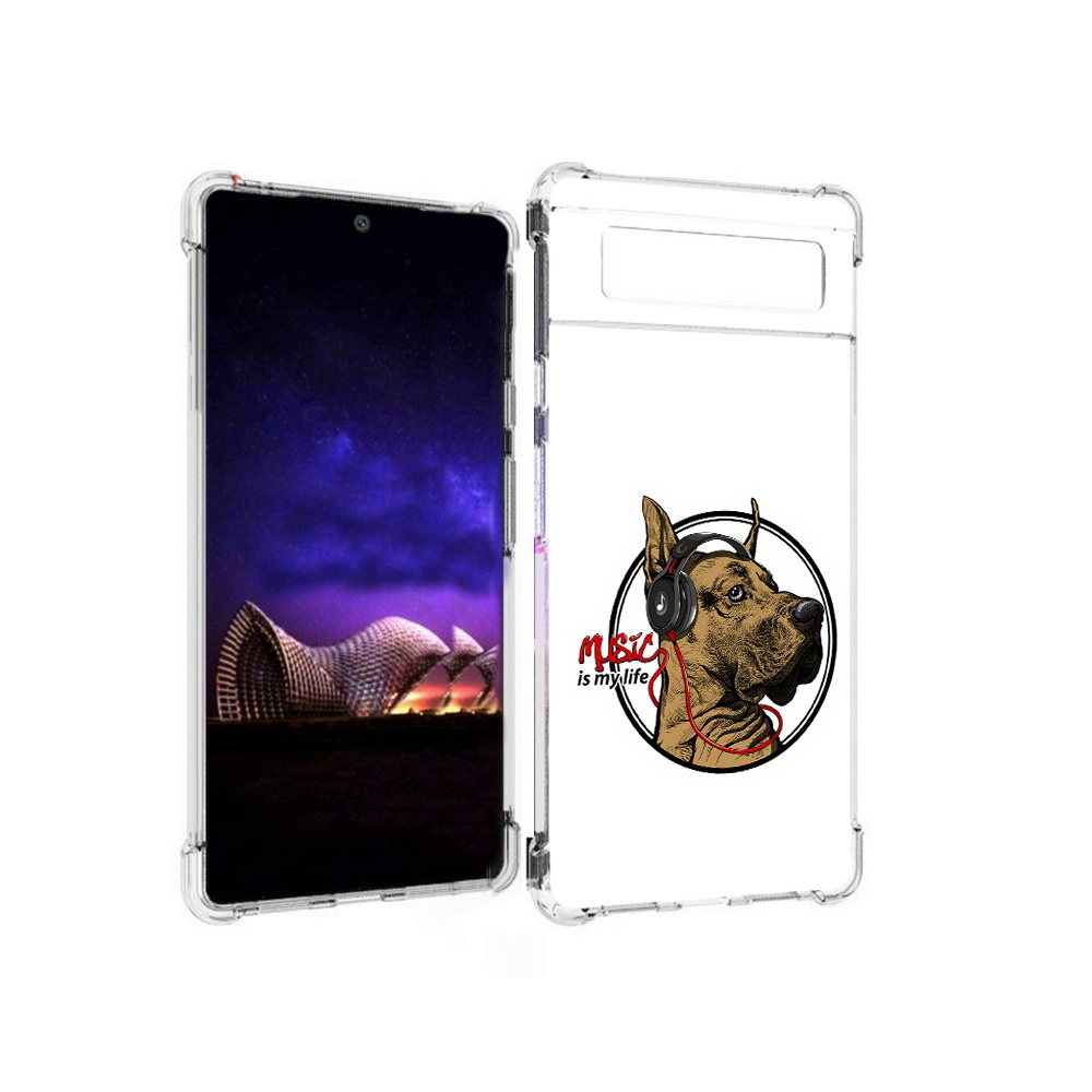 

Чехол MyPads Tocco для Google Pixel 6 музыкальная собака, Прозрачный, Tocco